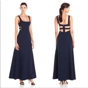 Jill Jill Stuart Sleeveless Cutout Gown 10 Navy
